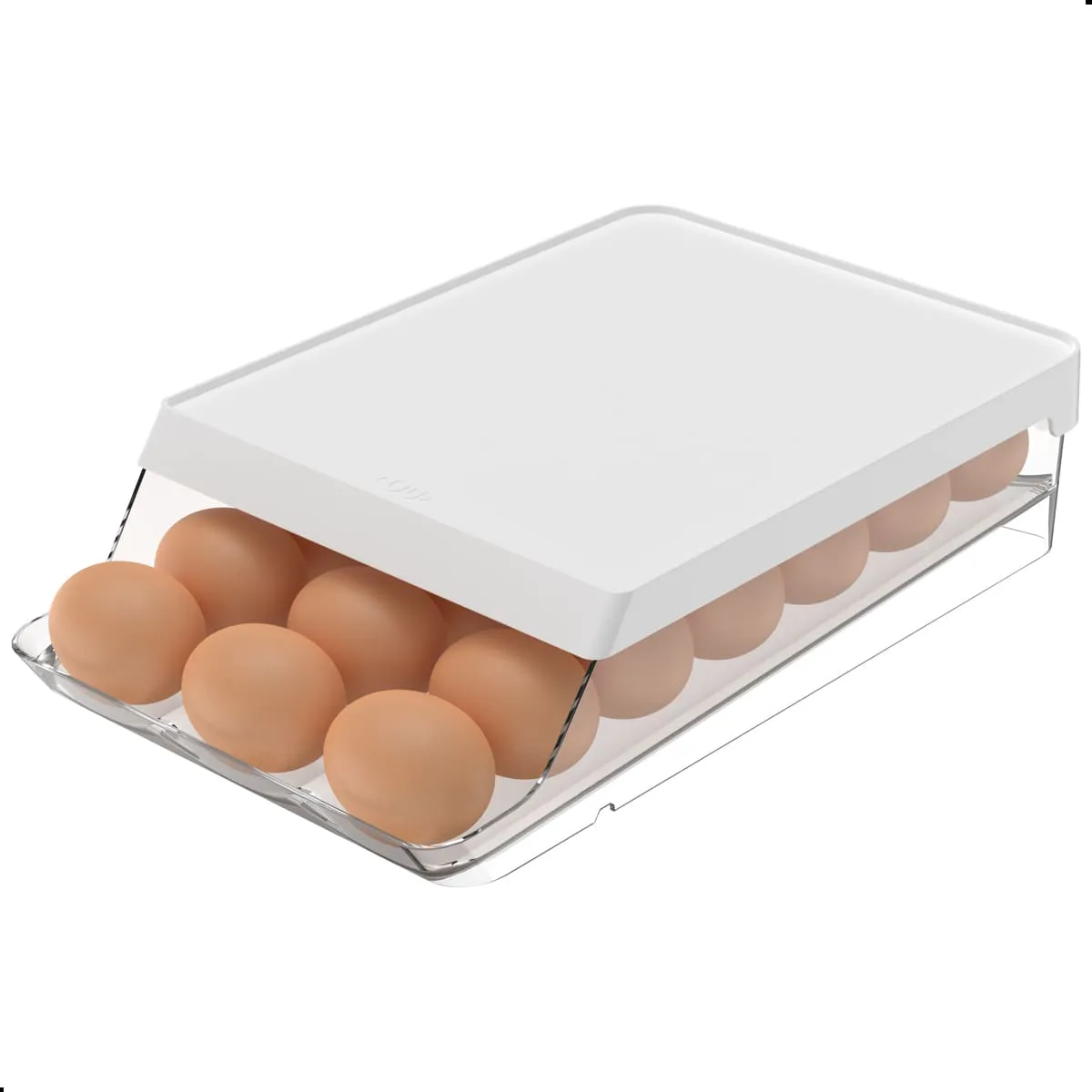 Organizador de Ovos Clear Roll Branco para 21 Unidades
